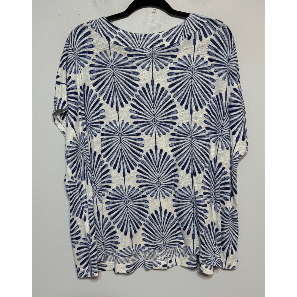 Joie Euro Summer Linen Blend Top Womens Size 3X Scandinavian Yacht Club Tropical - Picture 5 of 6